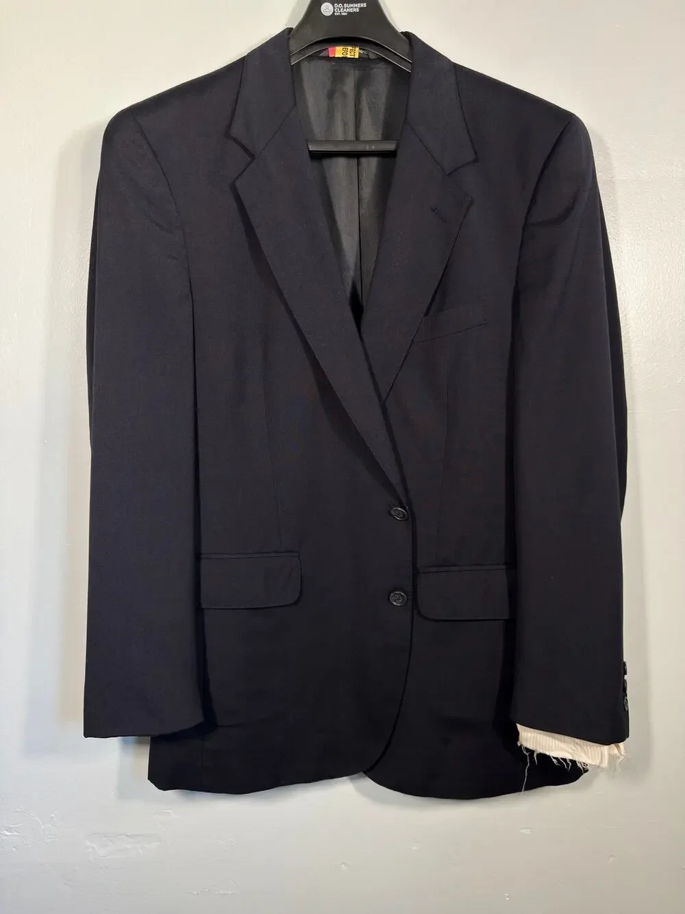 Oversized Navy Wool Blazer Christian Dior Monsieur Vintage Union Made 44R
